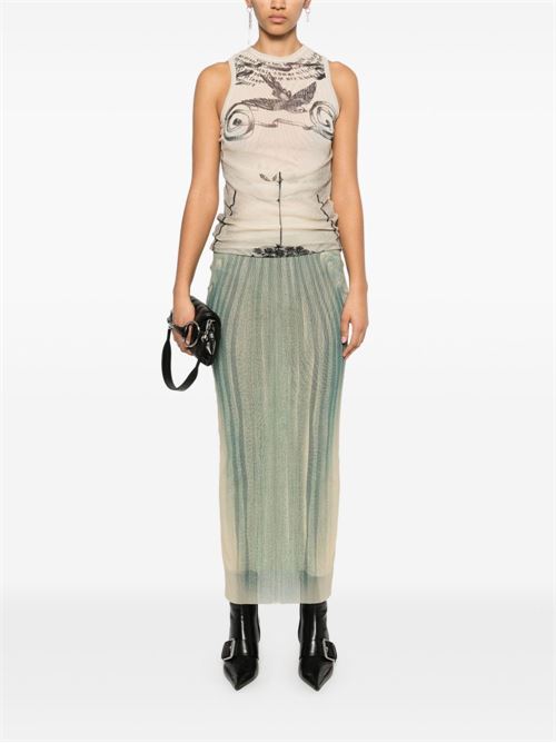 Spiral Printed Mesh Long Skirt JEAN PAUL GAULTIER | 2534FJU166T5870351